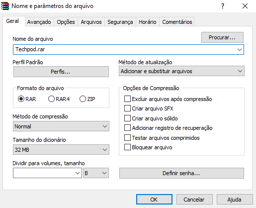 winrar dividir